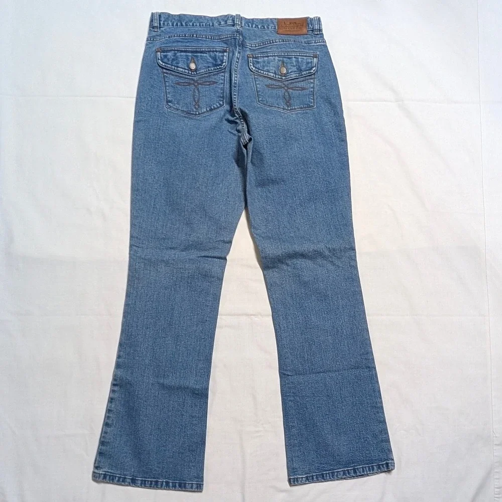 Lauren Ralph Lauren Jeans Co Blue Bootcut Flap Pocket Denim Pants Womens 10